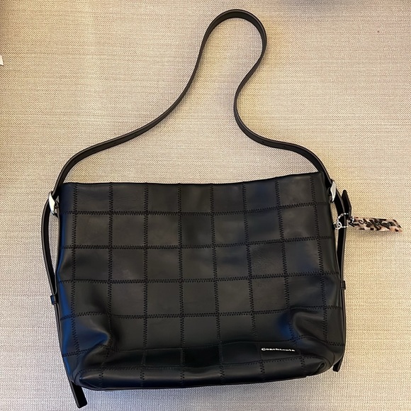 Coachtopia Alter Ego Hobo Bag Checkered Upcrafted Leather Black Leather - Picture 4 of 8